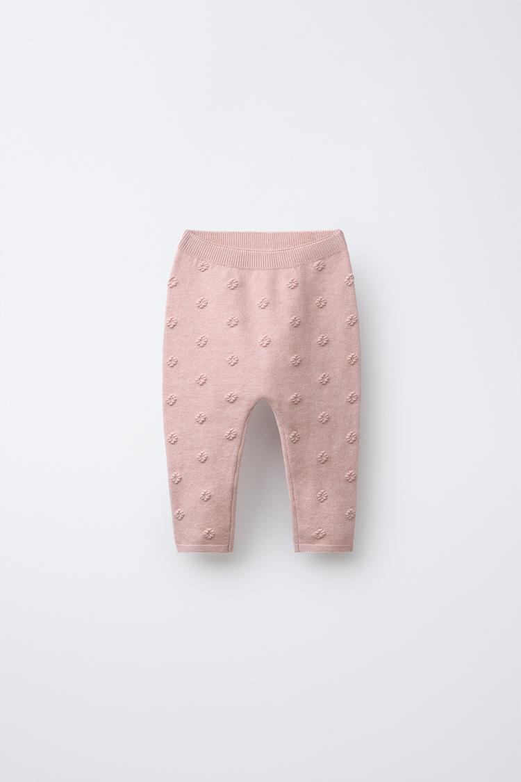Legging Punto Flores Bordadas