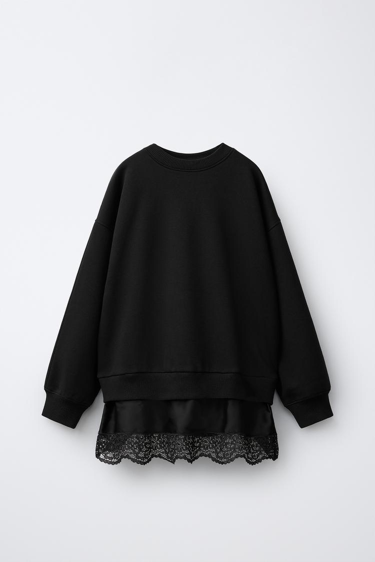 Sudadera Combinada Encaje