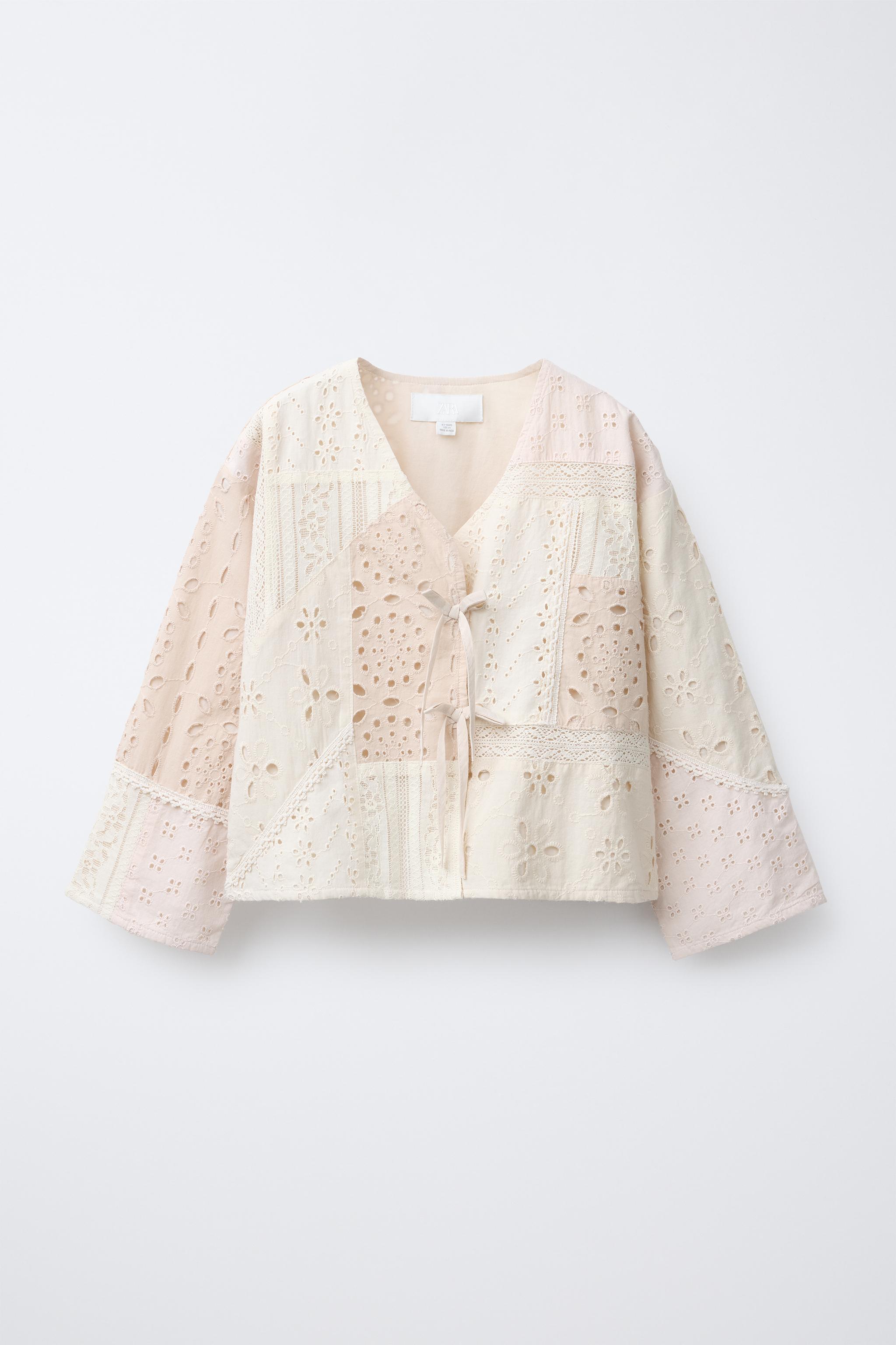 Zara SWISS EMBROIDERED PATCHWORK KIMONO INTERNATIONAL SHIPPING