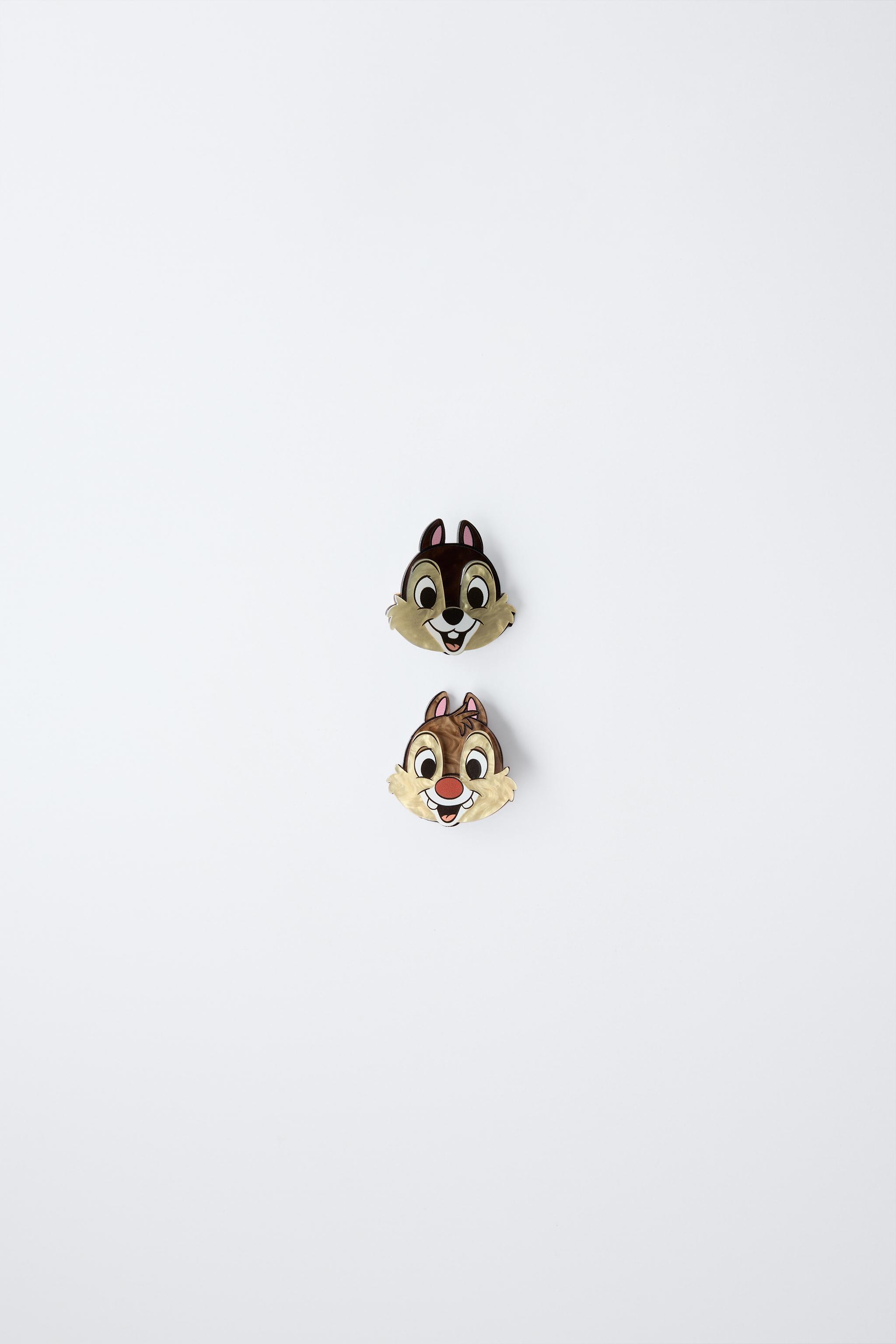 Zara TWO-PACK OF CHIP ‘N DALE DISNEY © HAIR CLIPS INTERNATIONAL SHIPPING