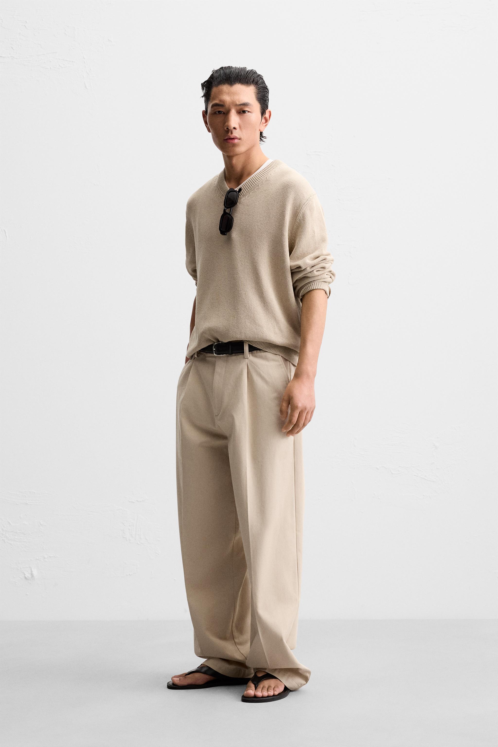 Zara PLEATED STRAIGHT FIT PANTS INTERNATIONAL SHIPPING