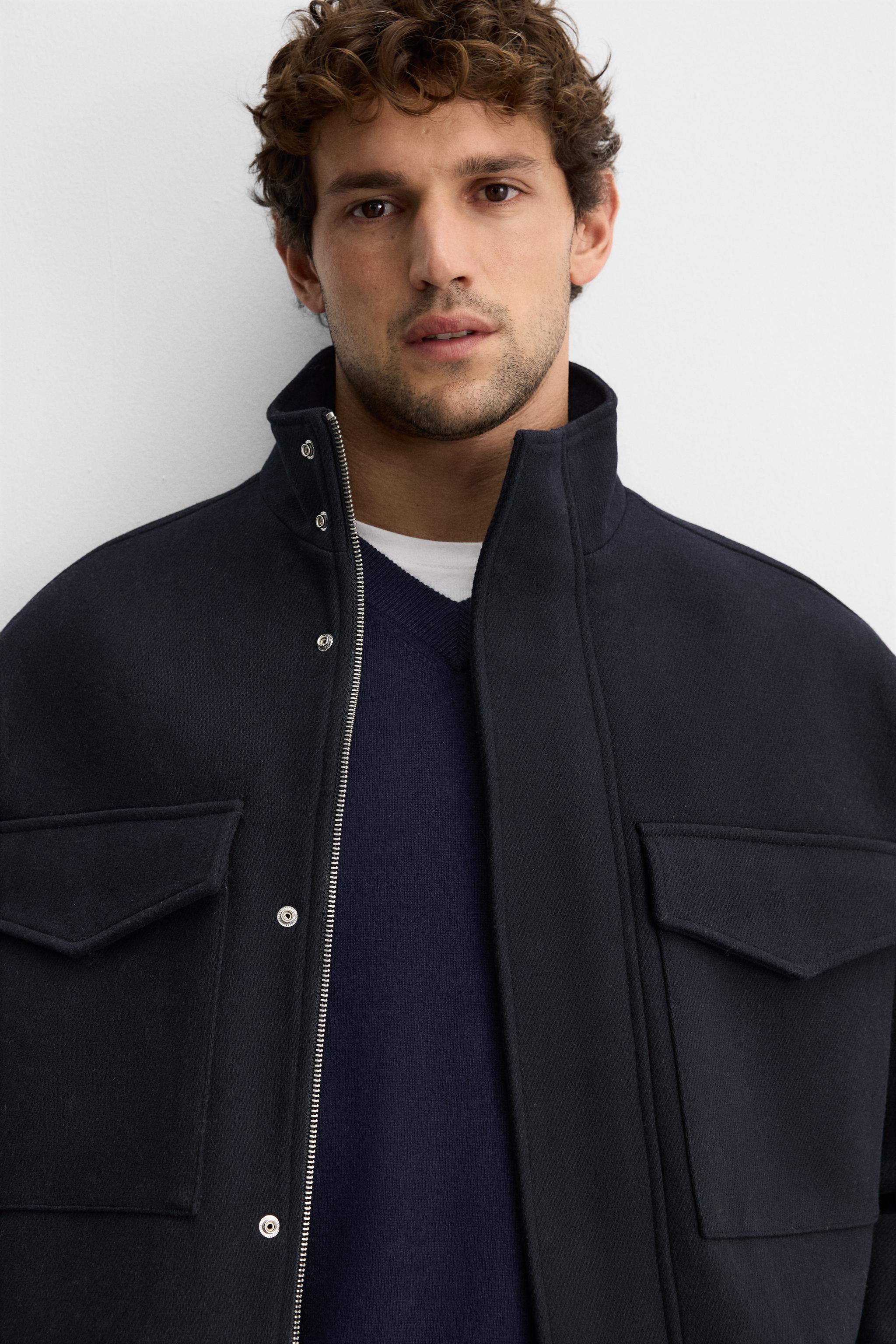 Zara Wool Blend Short Coat International Shipping