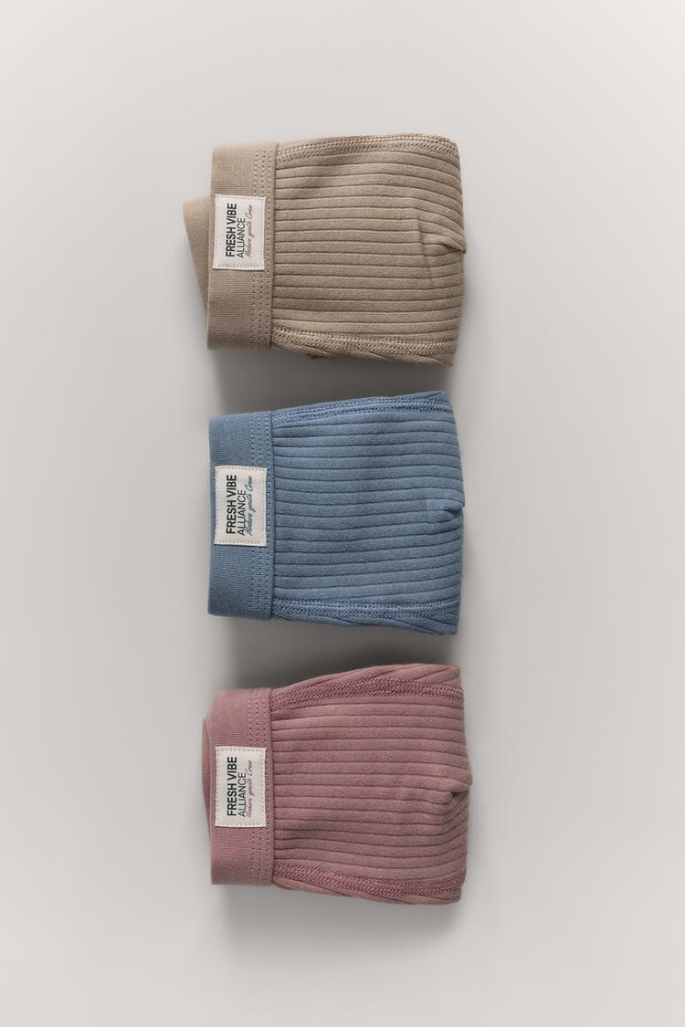 2-6 Años/ Pack Tres Bóxers Rib Etiqueta
