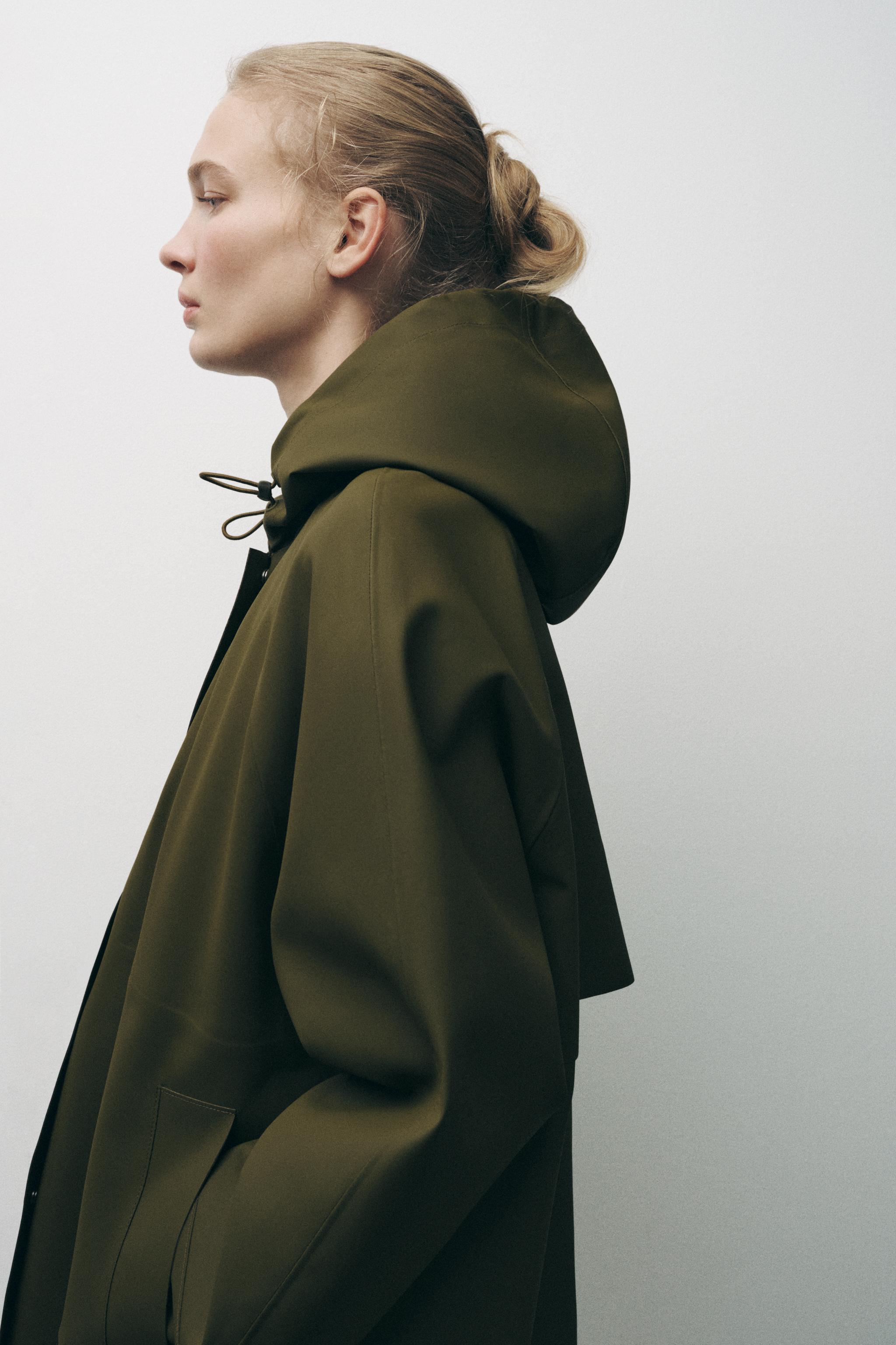 Zara RUBBERIZED PARKA ZW COLLECTION INTERNATIONAL SHIPPING