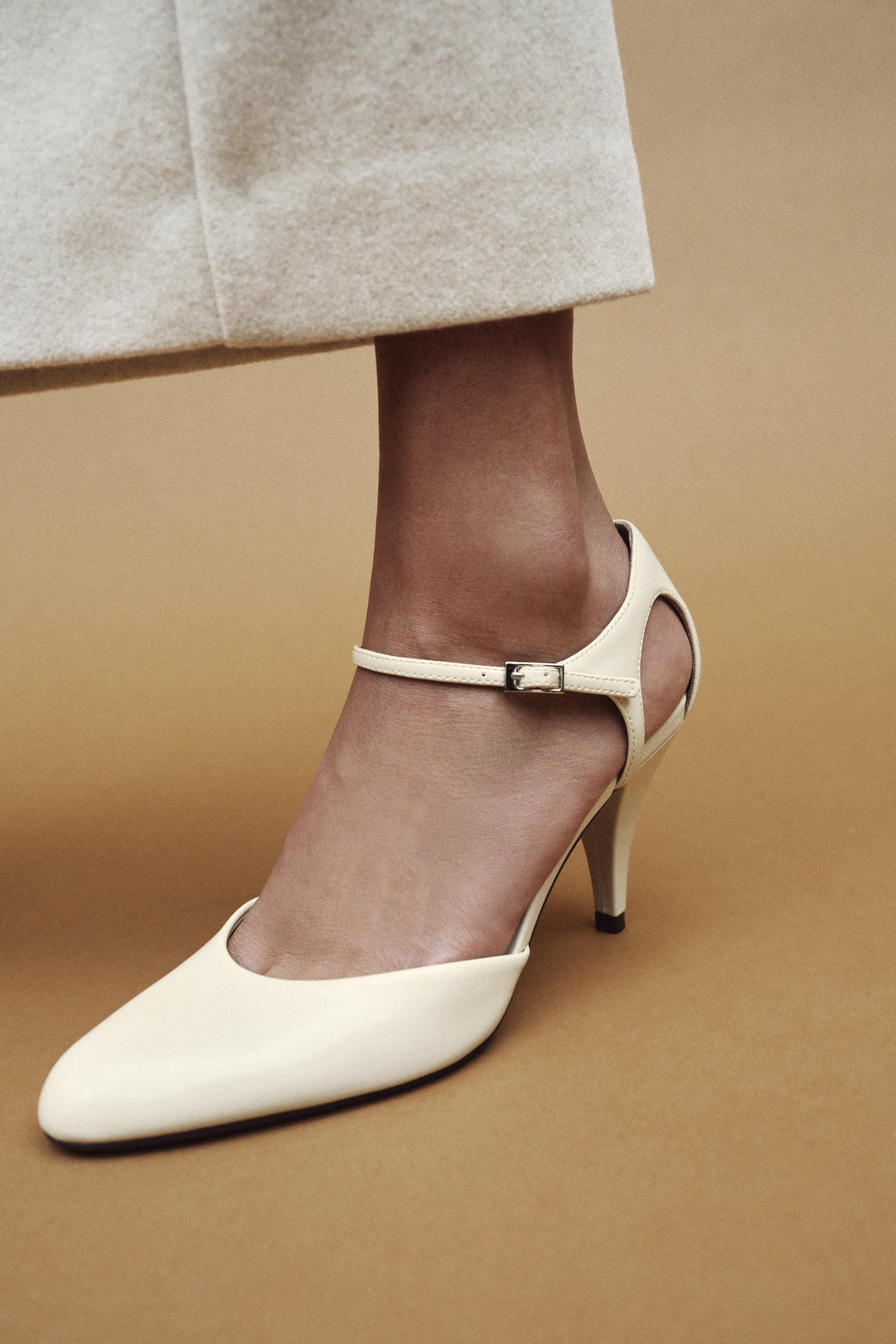 Zara HEELED PUMP WITH STRAP INTERNATIONAL SHIPPING