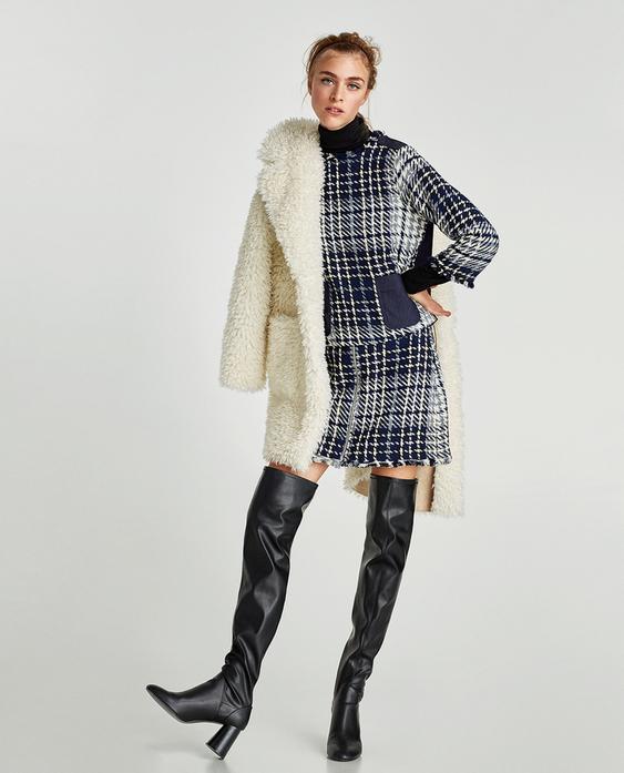 Image 1 of CONTRASTING TWEED SKIRT from Zara