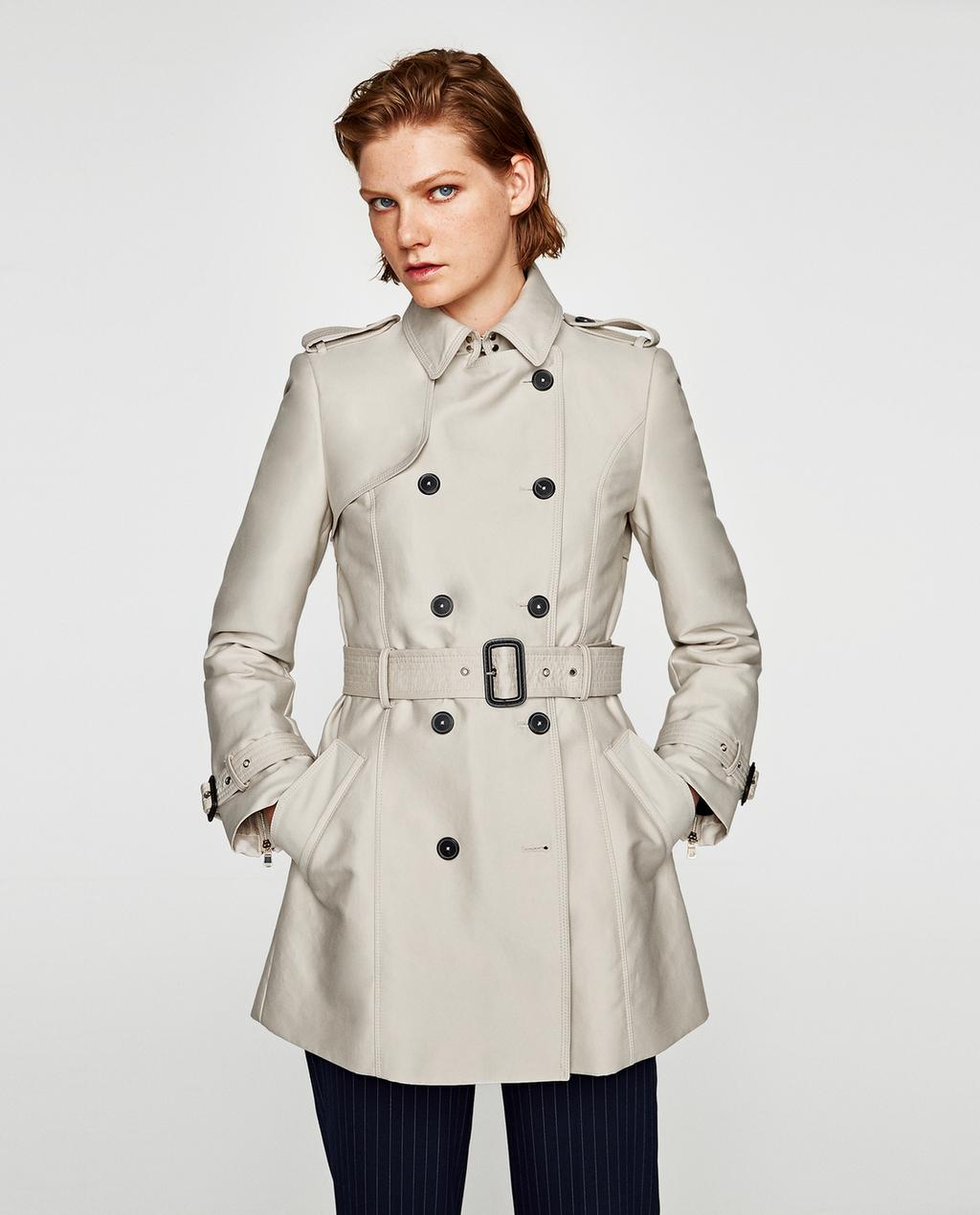 Zara Trench Coats Beige Khaki For Women Image 1 Of Checked Coat From Zara