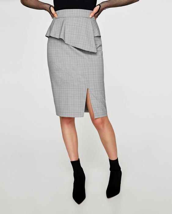 Image 3 de JUPE TUBE PÉPLUM de Zara