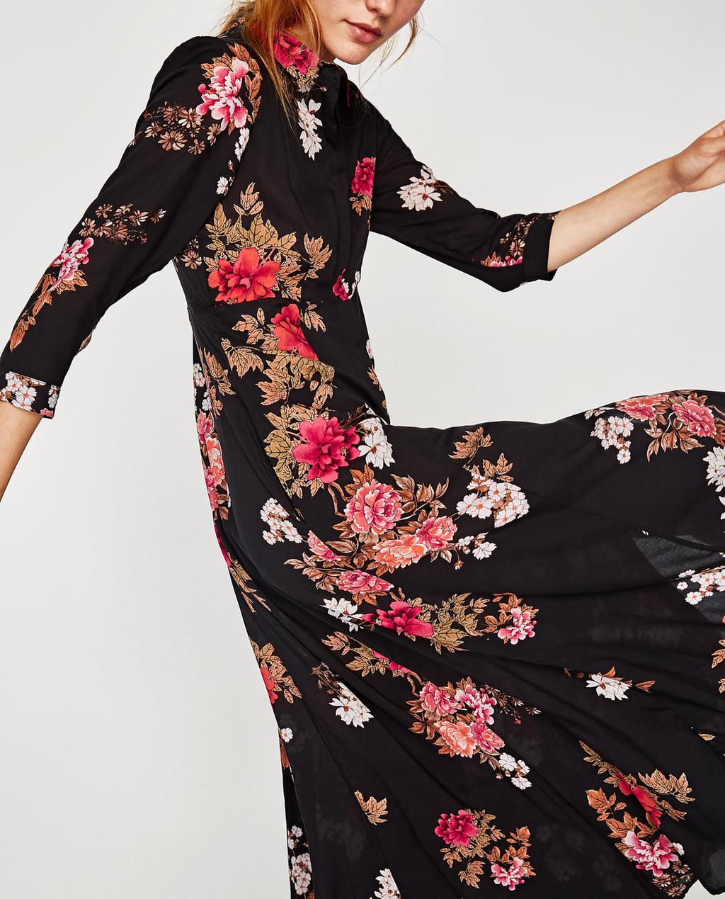 Imagen 2 de VESTIDO LARGO ESTAMPADO FLORAL de Zara