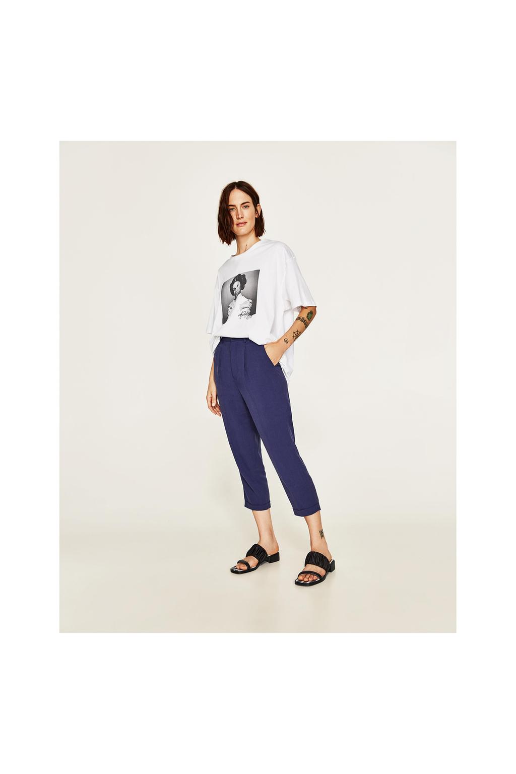 Image 2 of CROPPED TROUSERS WITH STRETCH WAIST from Zara | Spring ... Image 2 of CROPPED TROUSERS WITH STRETCH WAIST from Zara | Spring ...
