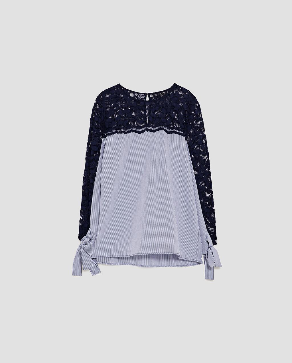 Imagem 8 de BLUSA RISCAS RENDA da Zara