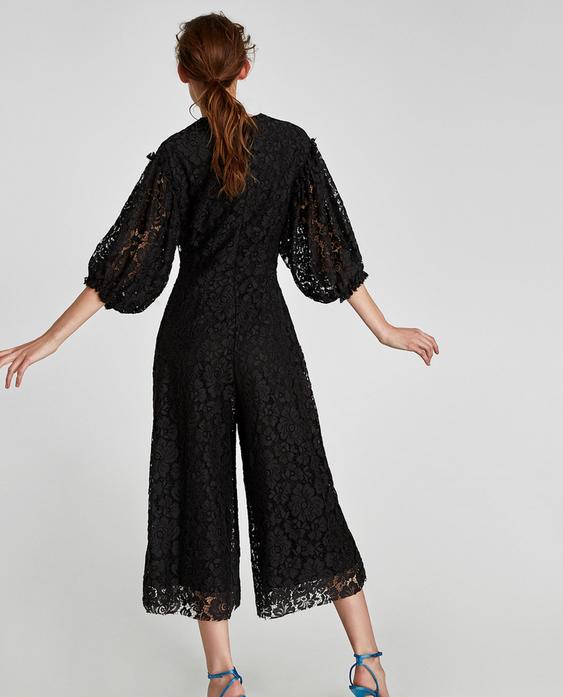 Image 4 of CROPPED LACE JUMPSUIT from Zara