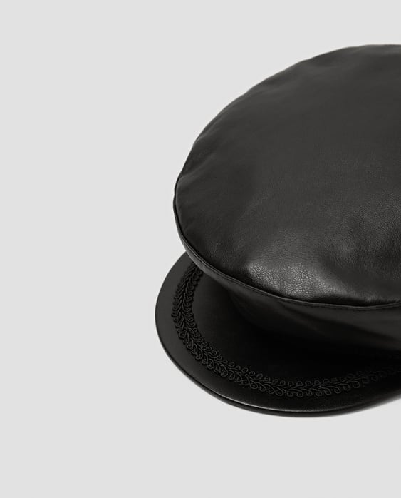 Image 2 of FAUX LEATHER NAUTICAL CAP from Zara