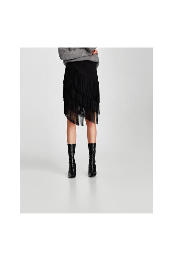 Image 5 of ASYMMETRIC FRINGED SKIRT from Zara