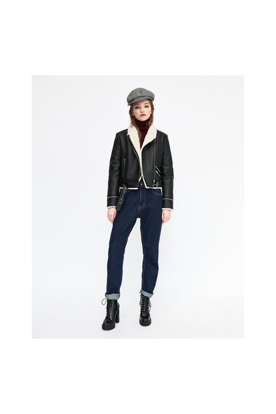 Image 1 de VESTE DE MOTARD AVEC INTÉRIEUR EN CONTRASTE de Zara