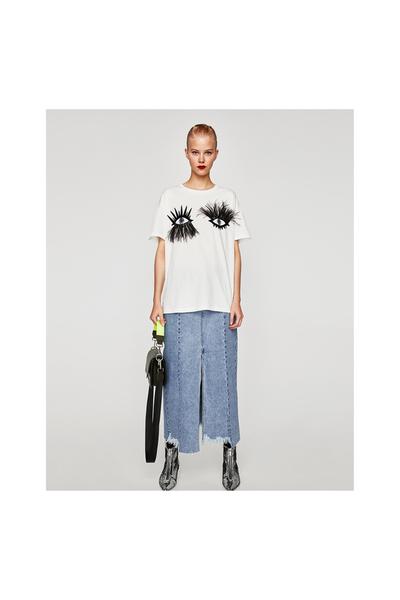Image 1 of EYES AND EYELASHES T-SHIRT from Zara