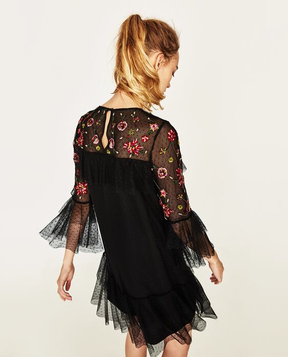 Image 2 of EMBROIDERED TULLE DRESS from Zara