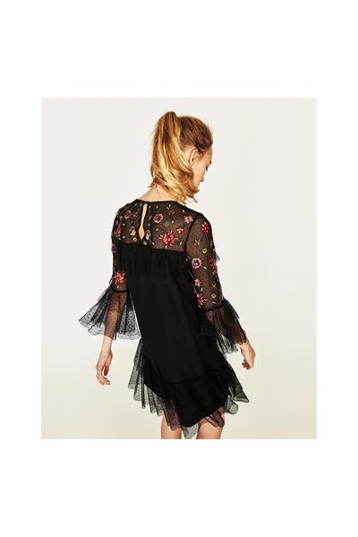 Image 2 of EMBROIDERED TULLE DRESS from Zara