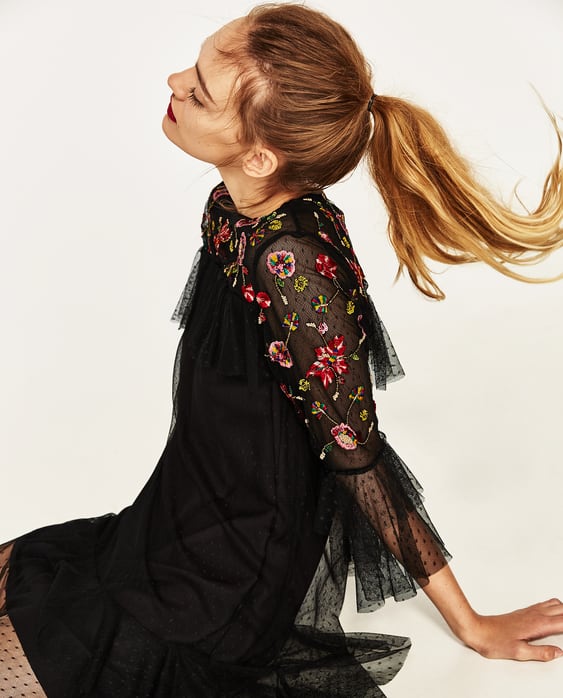 Image 6 of EMBROIDERED TULLE DRESS from Zara