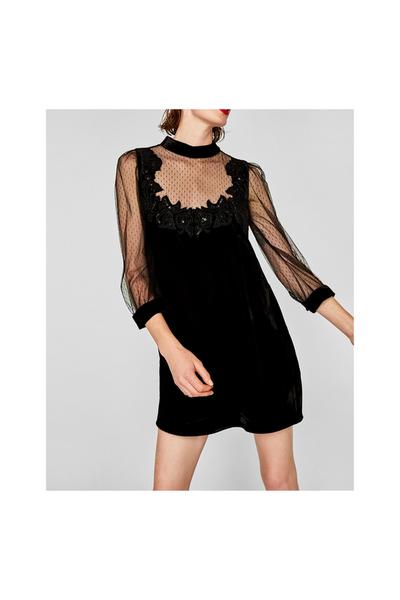 Imagem 2 de VESTIDO VELUDO COMBINADO da Zara