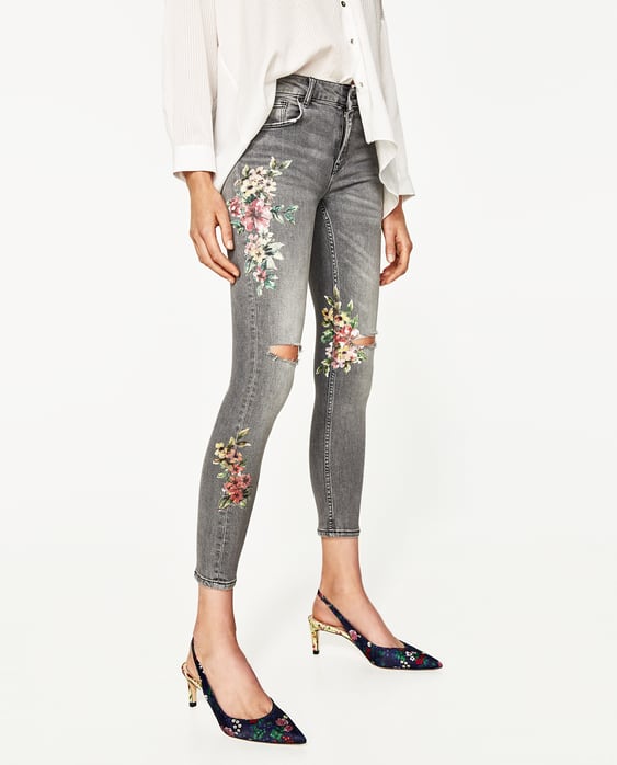 FLORAL PRINT JEANS - Available in more colours