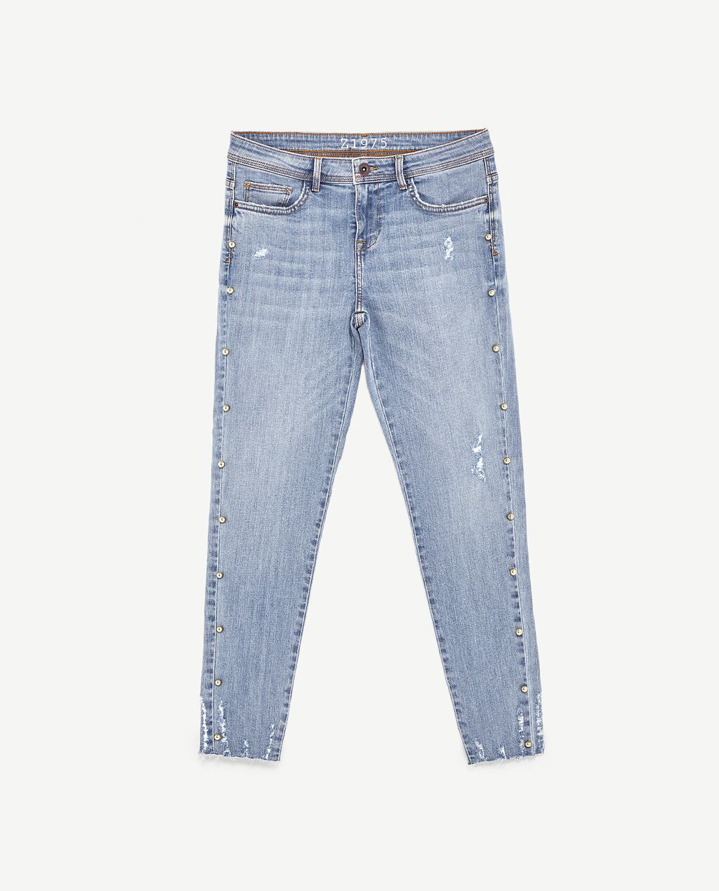 Image 8 of JEANS WITH FAUX PEARL TRIMS from Zara