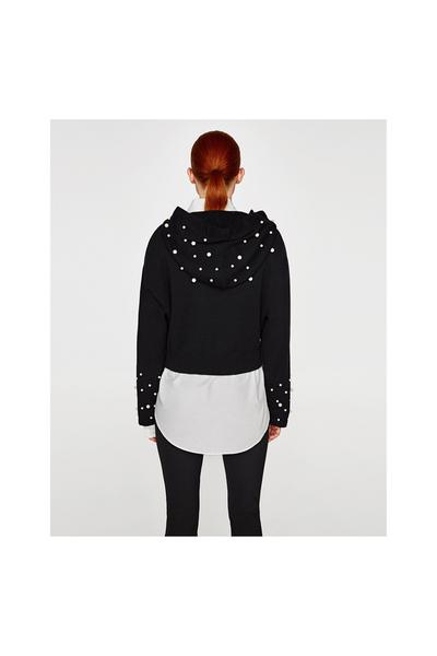 Image 6 de SWEAT À CAPUCHE ET PERLES D' de Zara