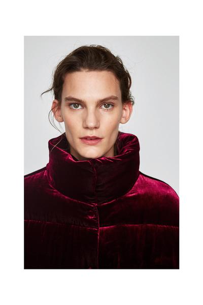 Image 4 of QUILTED VELVET JACKET from Zara