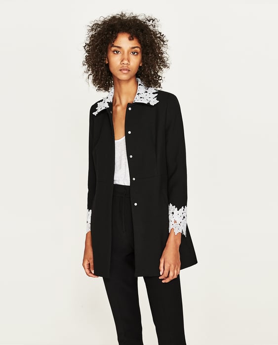 LACE-TRIMMED GUIPURE FROCK COAT