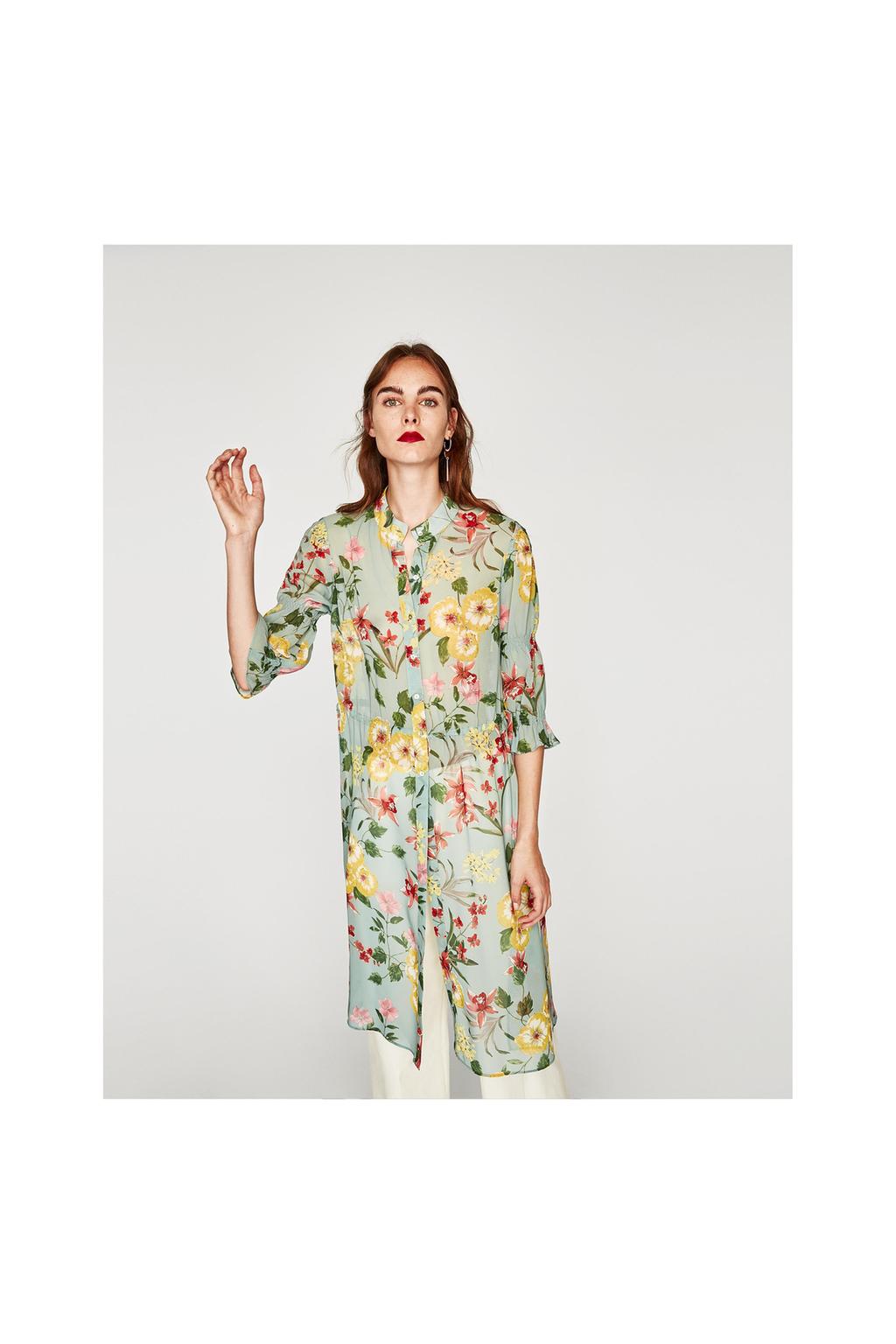 LONG FLORAL PRINT SHIRT - Available in more colours