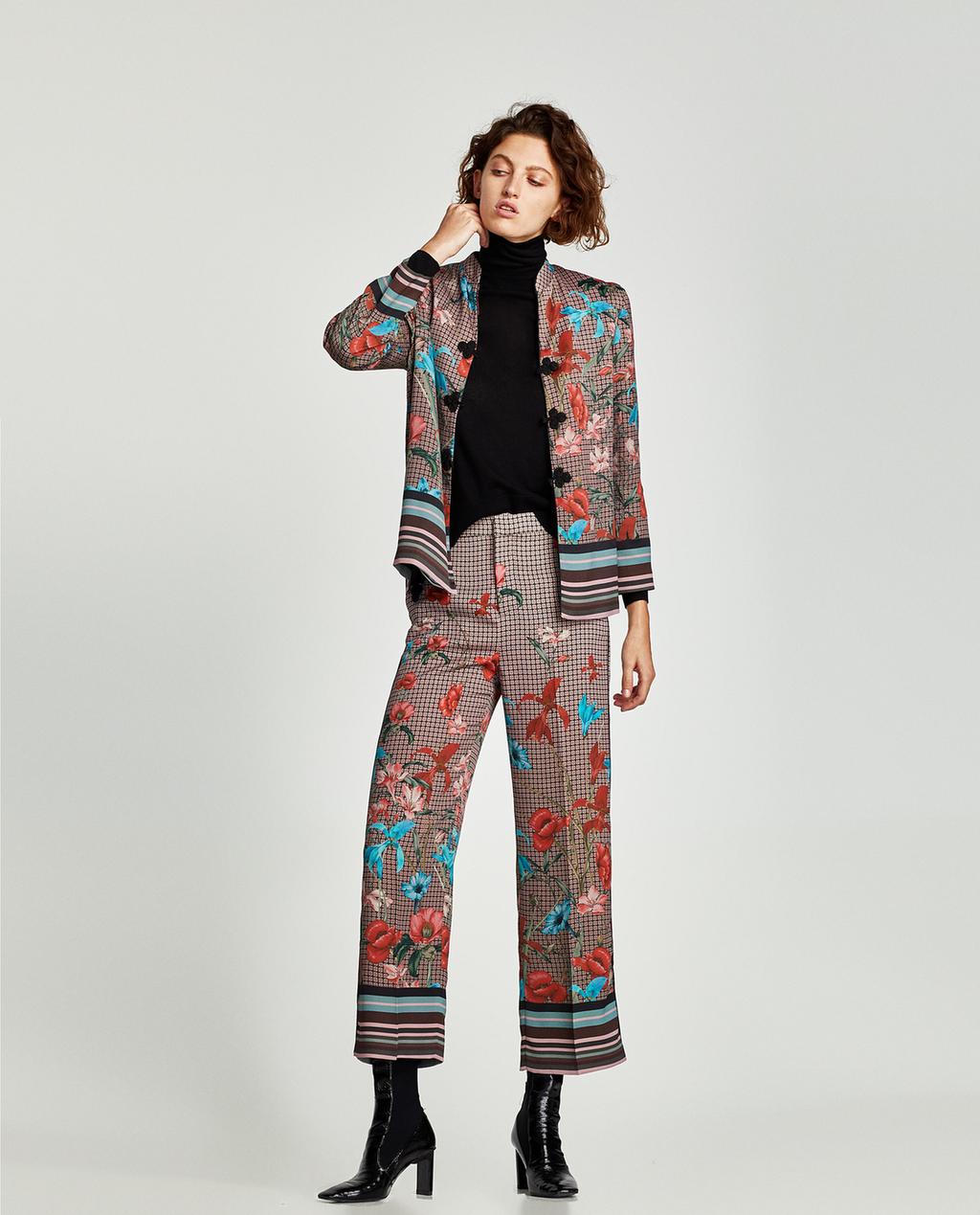 ZARA ECRU FLORAL SIDE PRINTED FLARED TROUSERS SIZE XS S M L | eBay ZARA ECRU FLORAL SIDE PRINTED FLARED TROUSERS SIZE XS S M L | eBay