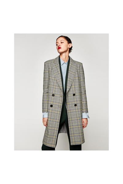 Image 2 de MANTEAU EN LAINE À CARREAUX de Zara