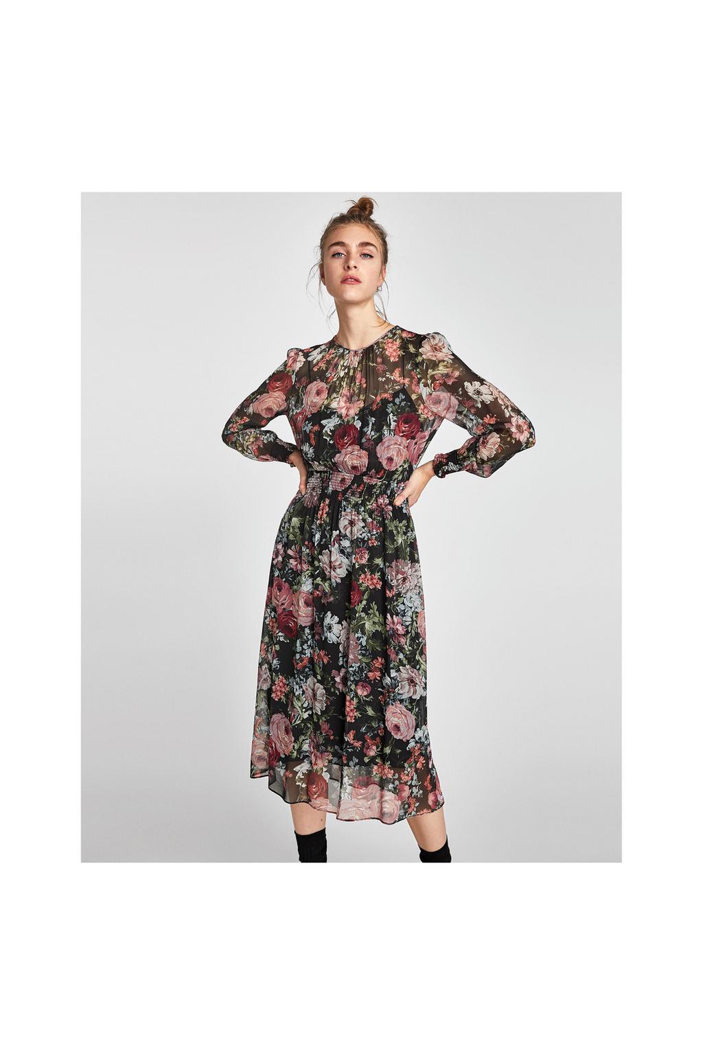 Zdjęcie 3 SUKIENKA ŚREDNIEJ DŁUGOŚCI W KWIATY z Zara