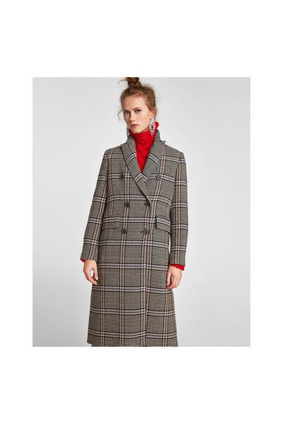 Image 2 of OVERSIZED CHECK COAT from Zara