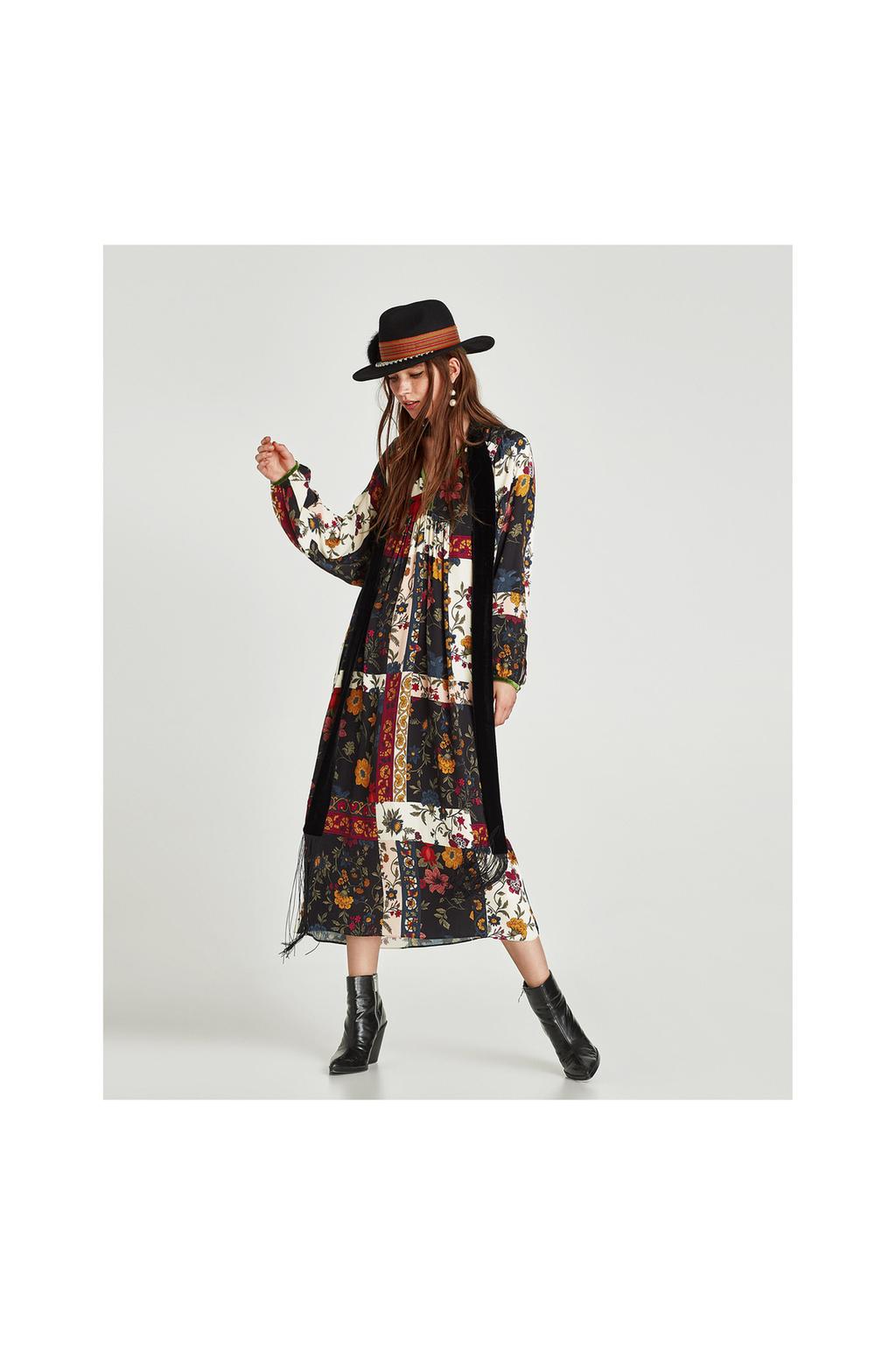 Image 1 of PATCHWORK PRINT DRESS from Zara