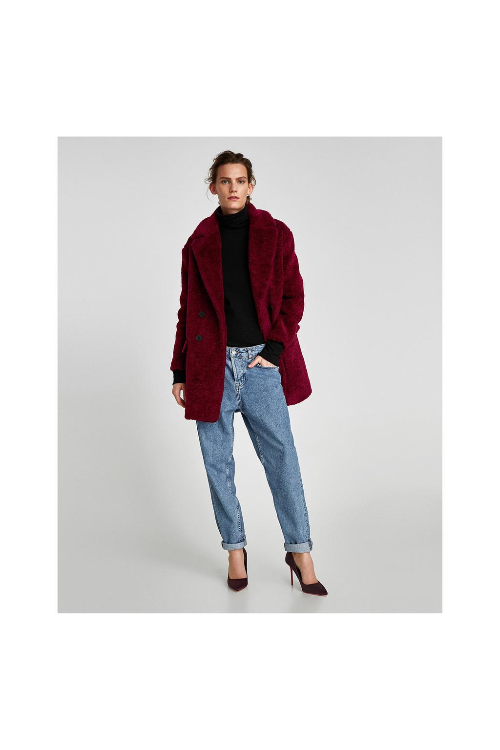 Image 1 of TEXTURED COAT WITH LAPELS from Zara