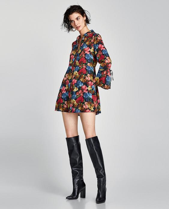 Imagen 1 de MONO VESTIDO ESTAMPADO FLORAL de Zara