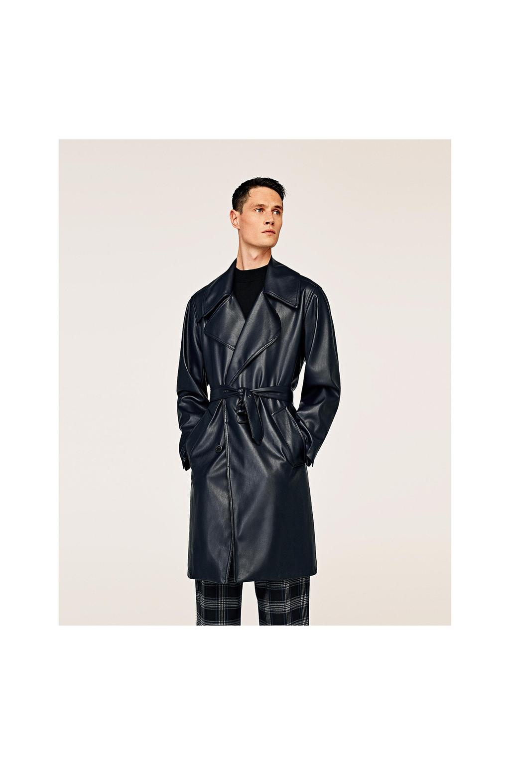Men S Winter Coats Design Colour Patterns It All In The Image 1 Of Checked Trench Coat From Zara