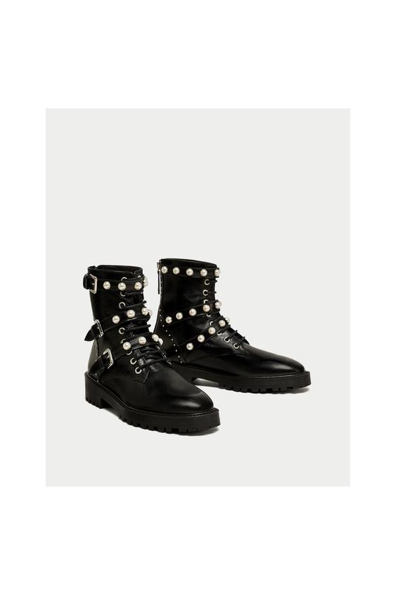 Imagem 3 de BOTIM PELE PORMENOR PÉROLAS da Zara