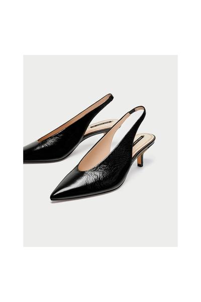 Imagem 5 de SAPATO DE SALÃO PELE SEM CALCANHAR da Zara