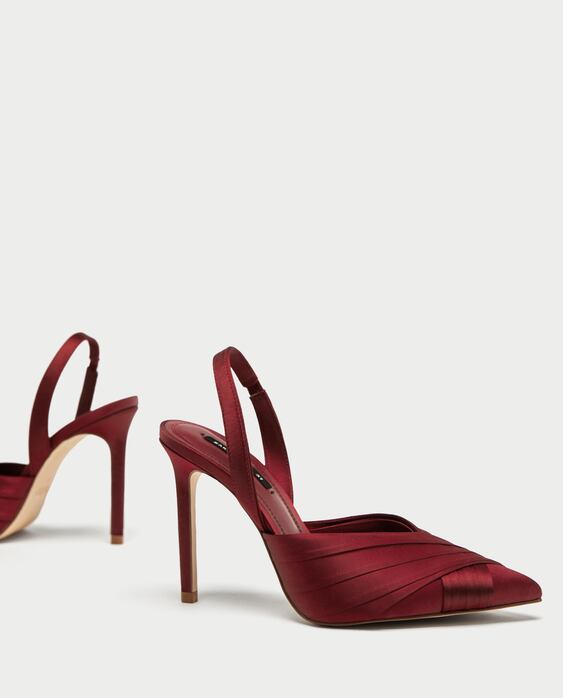 Image 1 of SATIN HIGH HEEL SLINGBACK SHOES from Zara