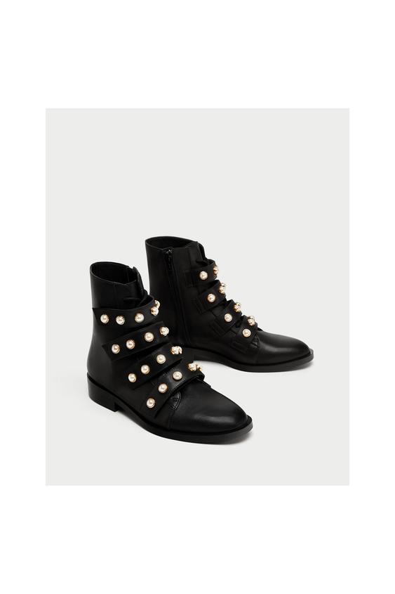 Imagem 1 de BOTIM PELE PORMENOR PÉROLAS da Zara