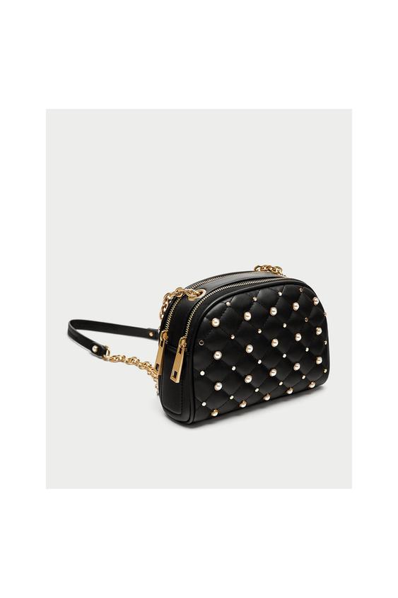 Image 1 de SAC BANDOULIÈRE MATELASSÉ À PERLES de Zara