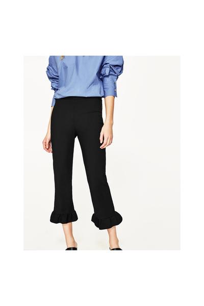 Imagen 2 de PANTALON CROPPED VOLANTE de Zara