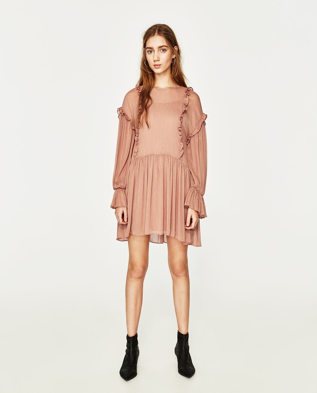 Image 1 of SHINY FRILLED DRESS from Zara