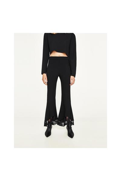 Zdjęcie 2 ASYMETRYCZNE SPODNIE Z LEKKO ROZSZERZANYMI NOGAWKAMI z Zara