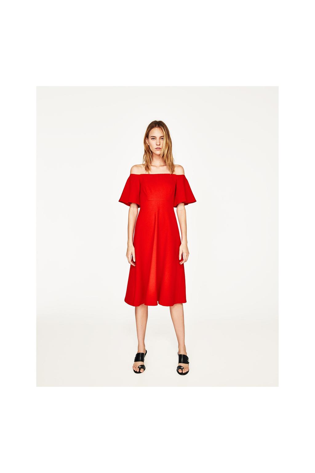 OFF - THE-SHOULDER DRESS-NEW IN ZARA United States Image 1 of OFF-THE-SHOULDER DRESS from Zara - OFF - THE-SHOULDER DRESS-NEW IN ZARA United States