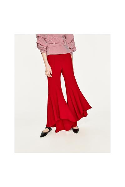 Zdjęcie 2 ASYMETRYCZNE SPODNIE Z LEKKO ROZSZERZANYMI NOGAWKAMI z Zara