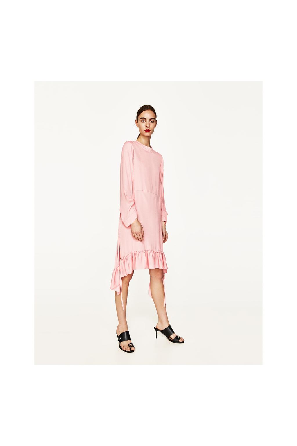 Image 1 of FRILLED MIDI DRESS from Zara
