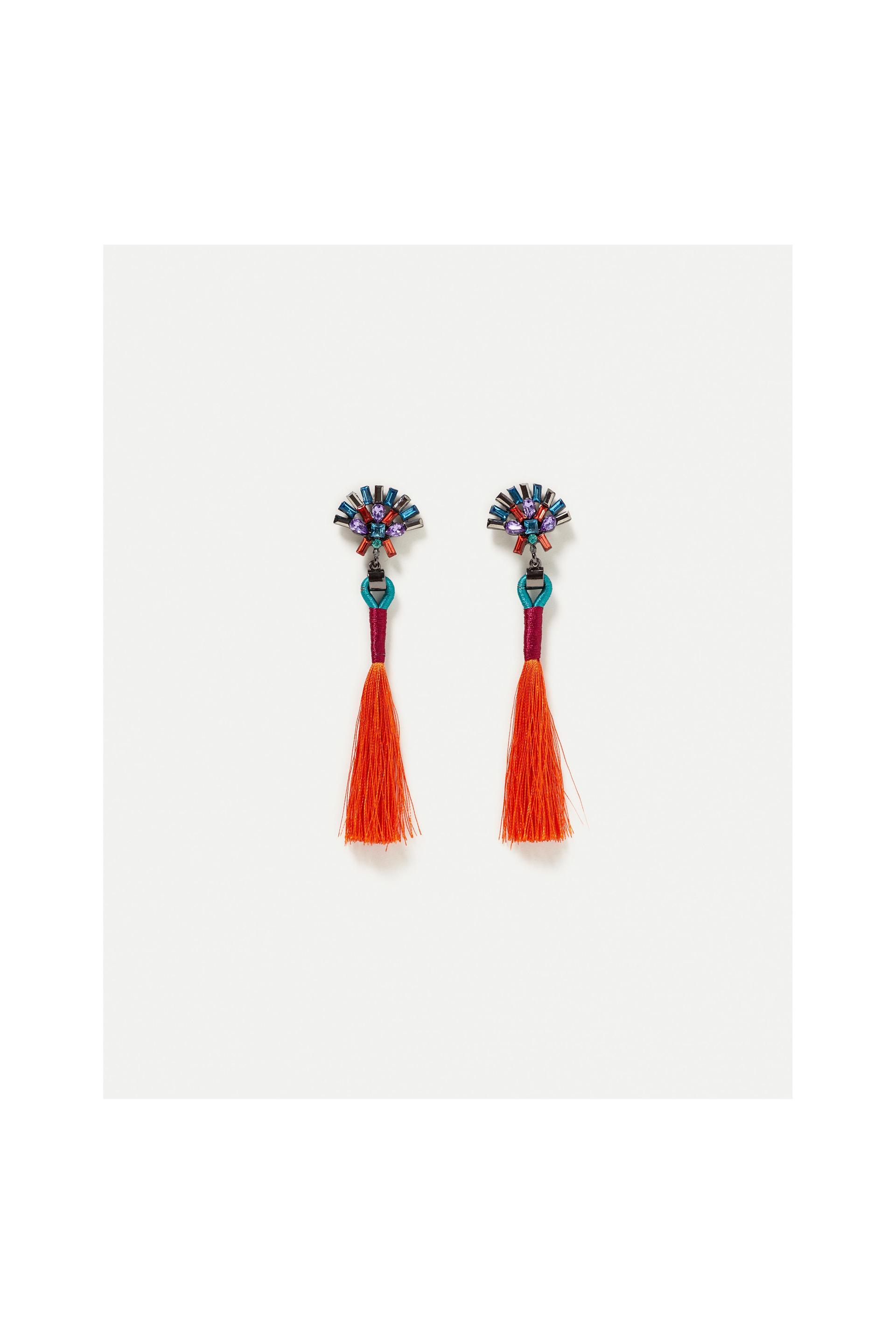 Imagen 1 de PENDIENTES POMPONES MULTICOLOR de Zara